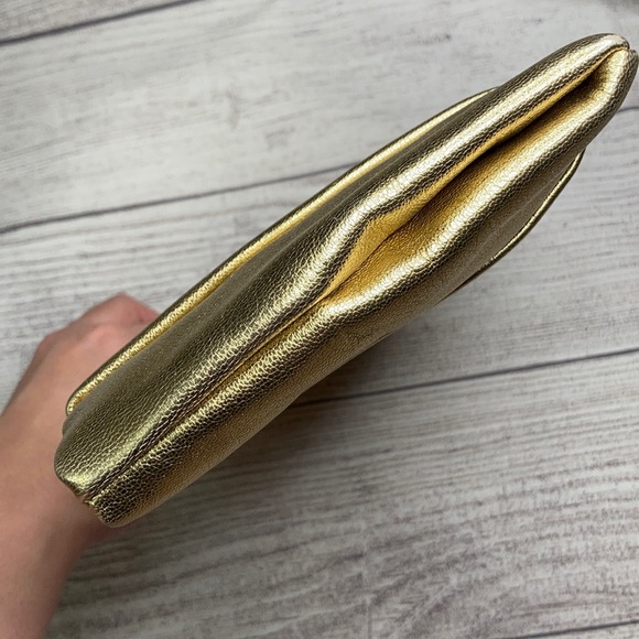 MICHAEL Michael Kors Daria Pleated Gold Clutch - Picture 7 of 16